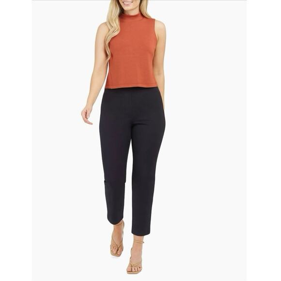 Spanx Polished Slim Fit Ankle Pants Black Size L Minimalist Contemporary Work - Picture 1 of 8